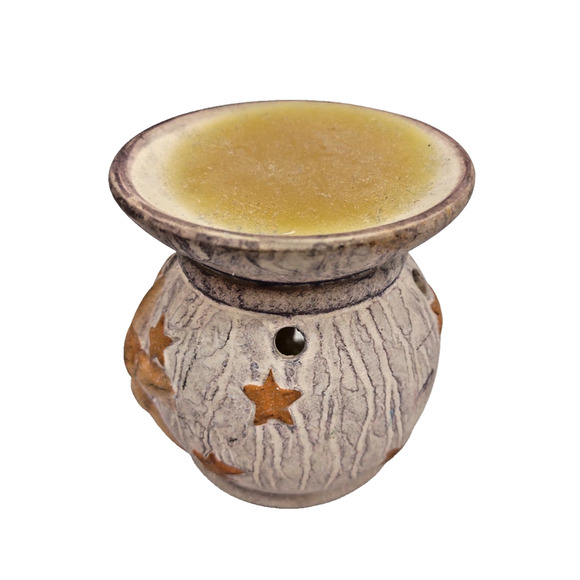 VTG 90s Ceramic Giftcraft Crescent Moon & Stars Celestial Wax-Oil Warmer 3.5" - Picture 5 of 8